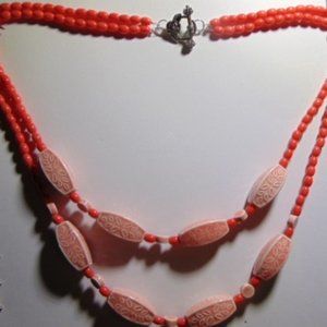 Peaches 'n Cream Ceramic Bead Necklace